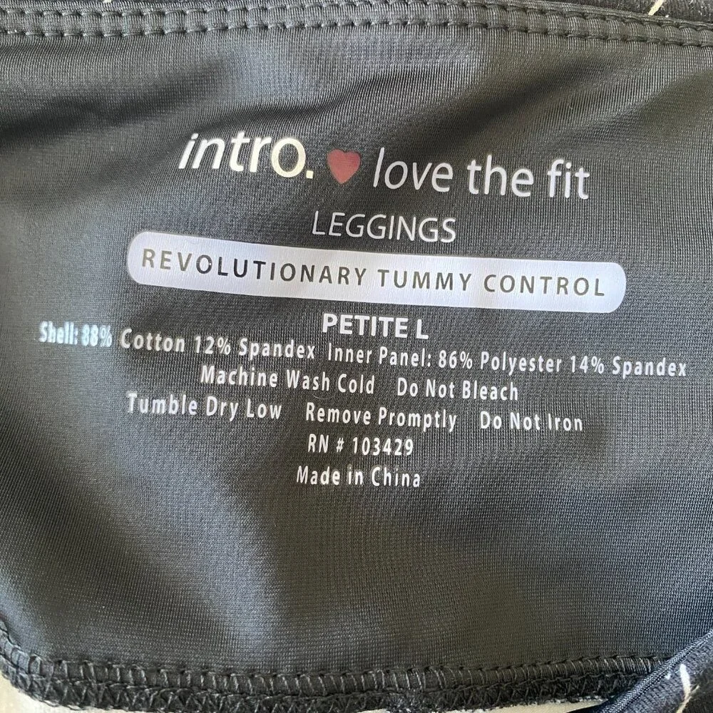 Intro Love The Fit seamless Tummy control Leggings plaid Black White Size PL - Picture 3 of 4